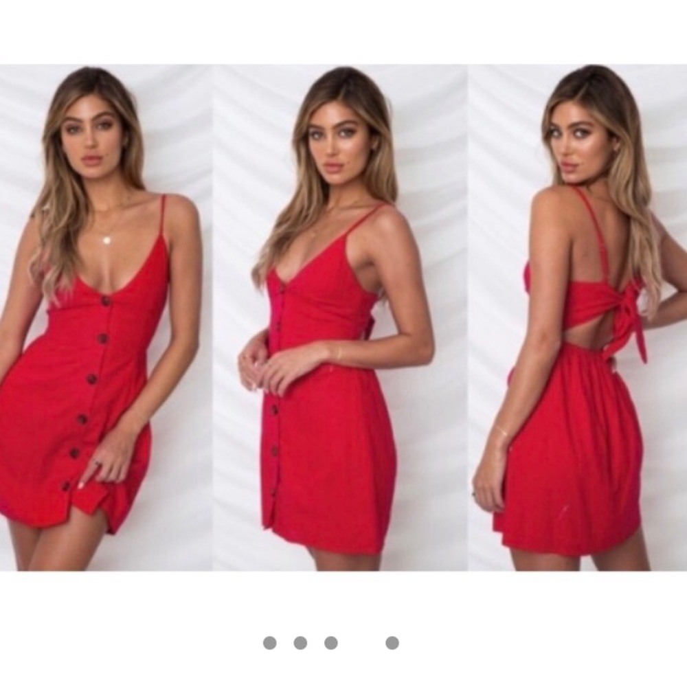 Red Button Down Mini Dress | Date Night | Size S & M